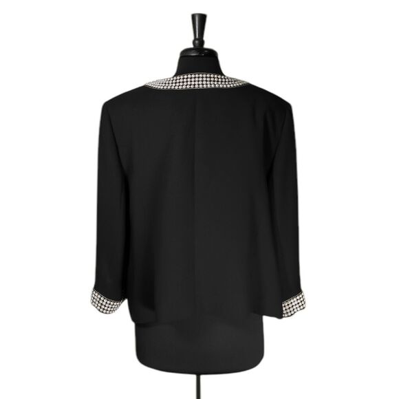 Tahari ASL Women's Blazer Black Pearl Snap Button Elegant Evening Blazer 20W - Picture 2 of 10